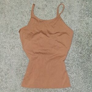Nike Dri Fit Xxs Stretchy Brown Tank Top With Built In Camisole